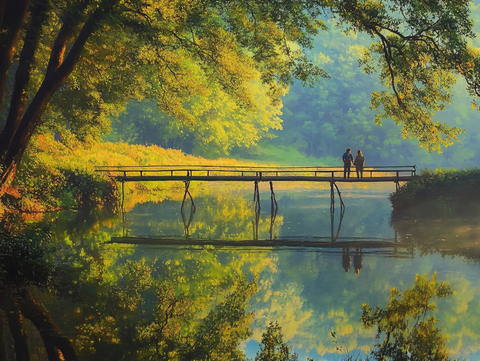 田园生活板凳桥清晨