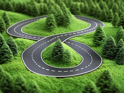 弯路弯道蜿蜒上坡