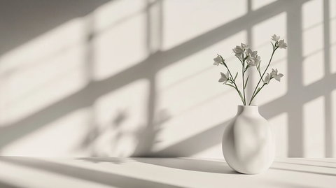 暖光灯下的鲜花