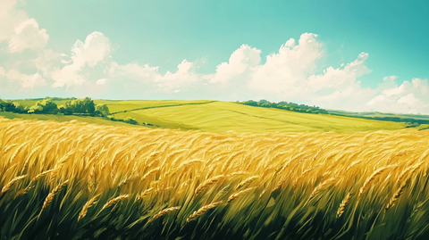 小麦田插画