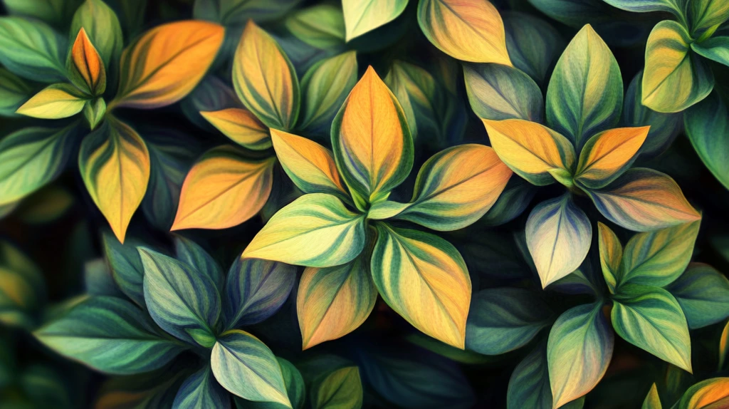 五彩树叶背景实拍