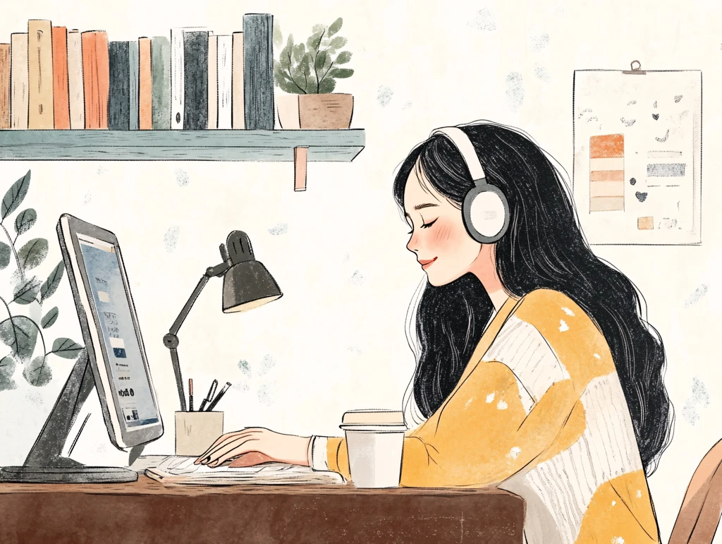 女生工作插画