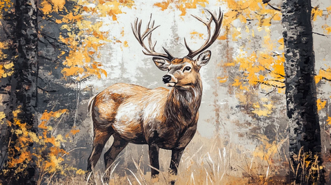 麋鹿飞鸟装饰画