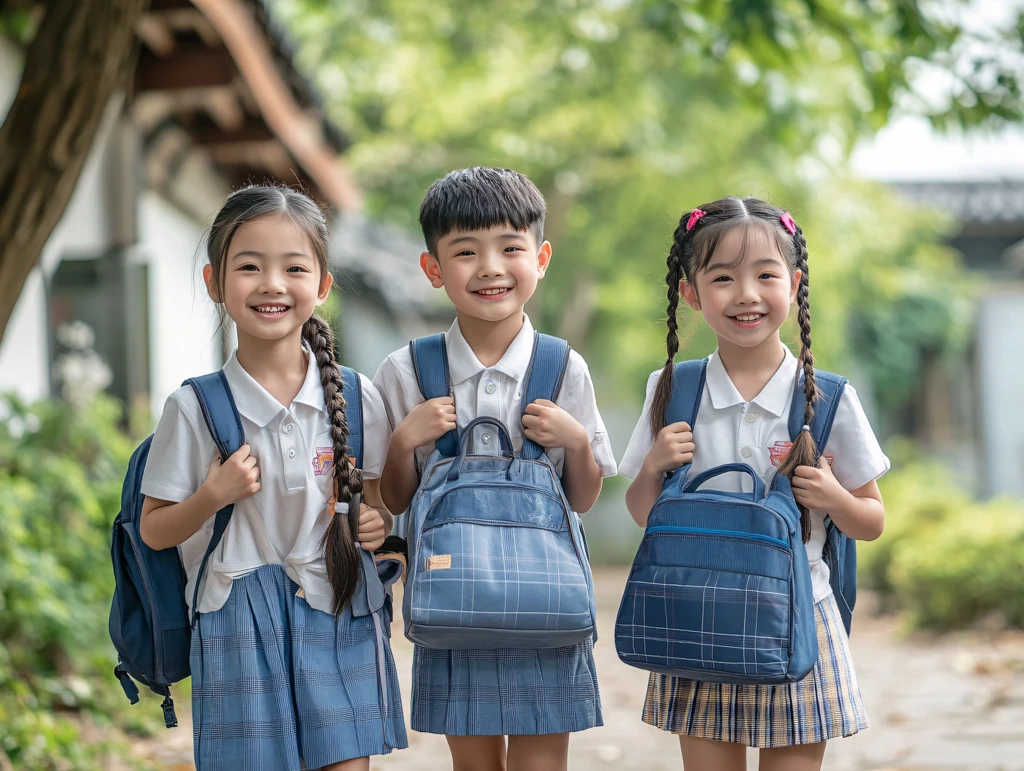 背书包的快乐小学生