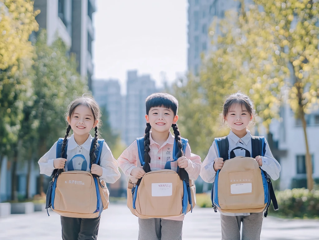 背书包的快乐小学生