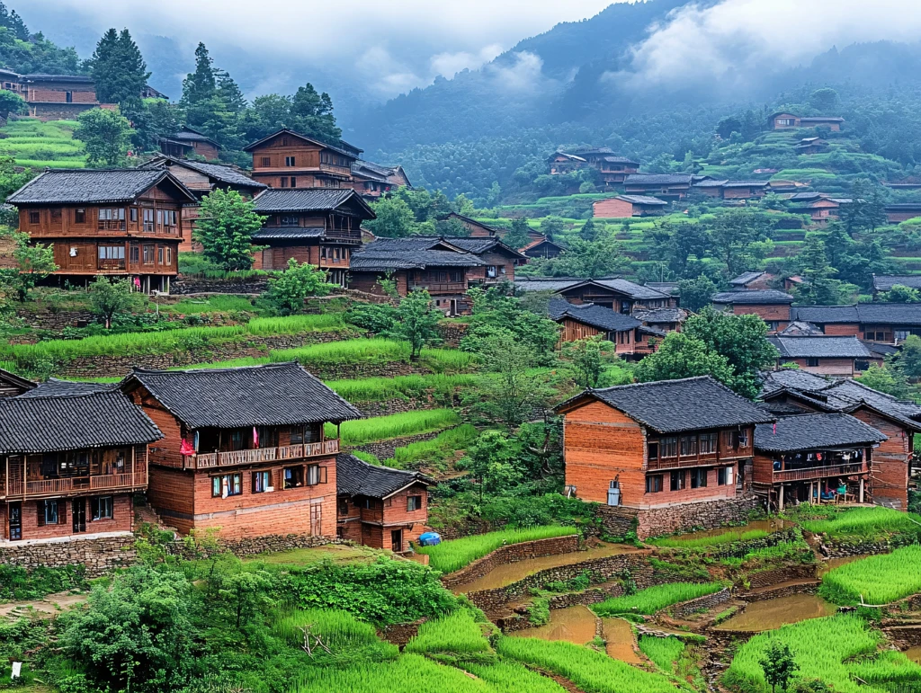 广西龙胜梯田村寨