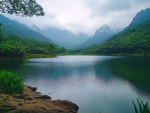 雨后石岩水库风光