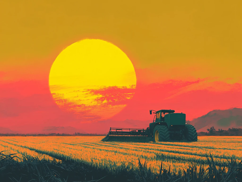 农作落日