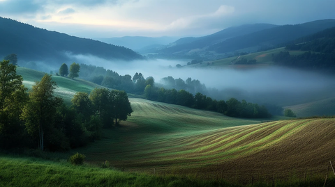 雾色田园图
