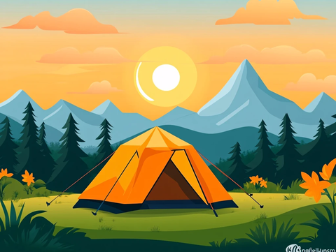 户外露营插画