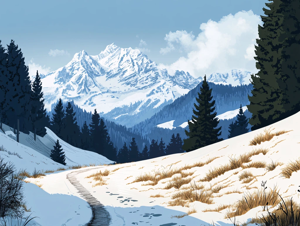 山风景插画包装