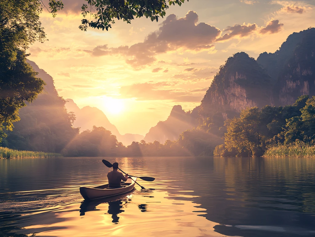 旅游广告大自然渔舟