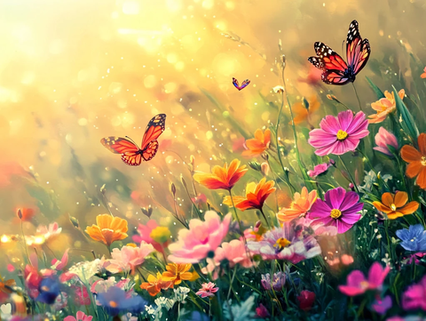 花丛蝴蝶图片素材下载