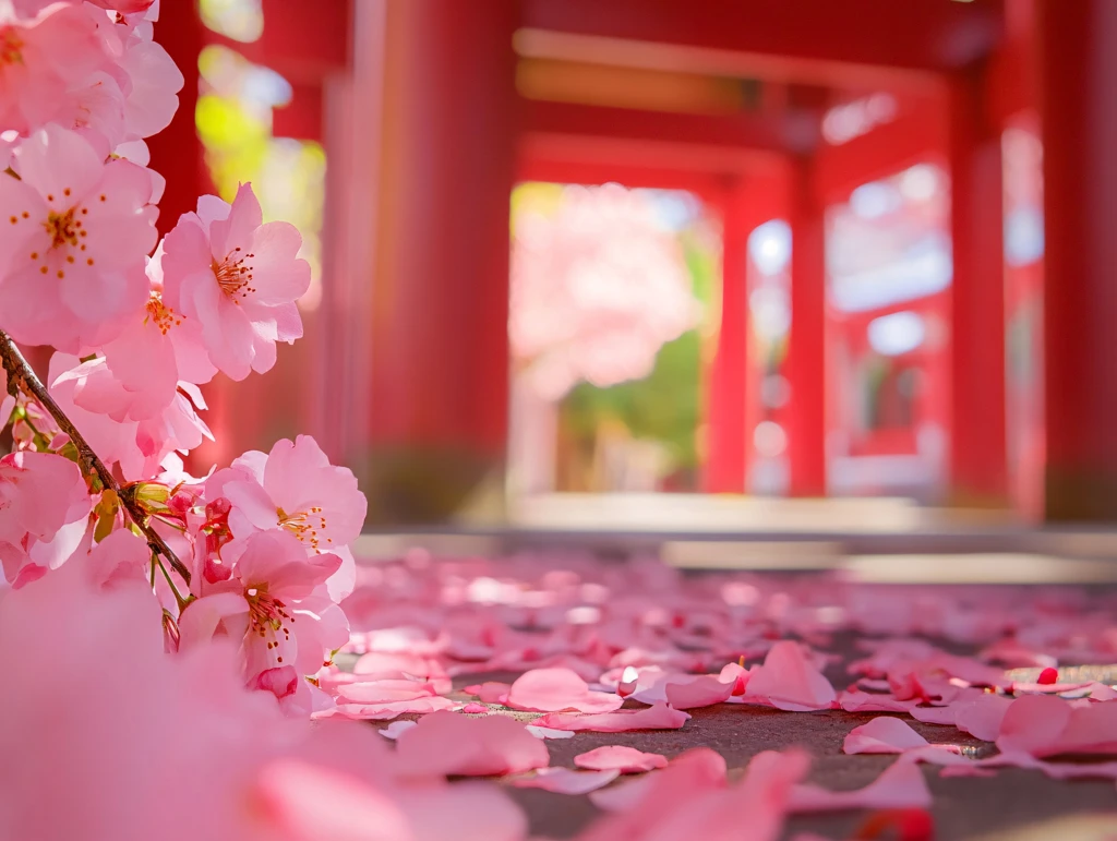 掉落的花瓣落红