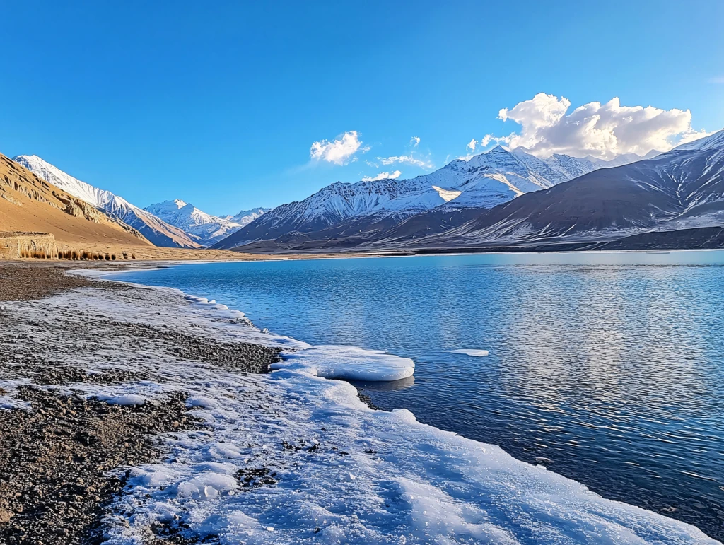 雪山喀拉库勒湖