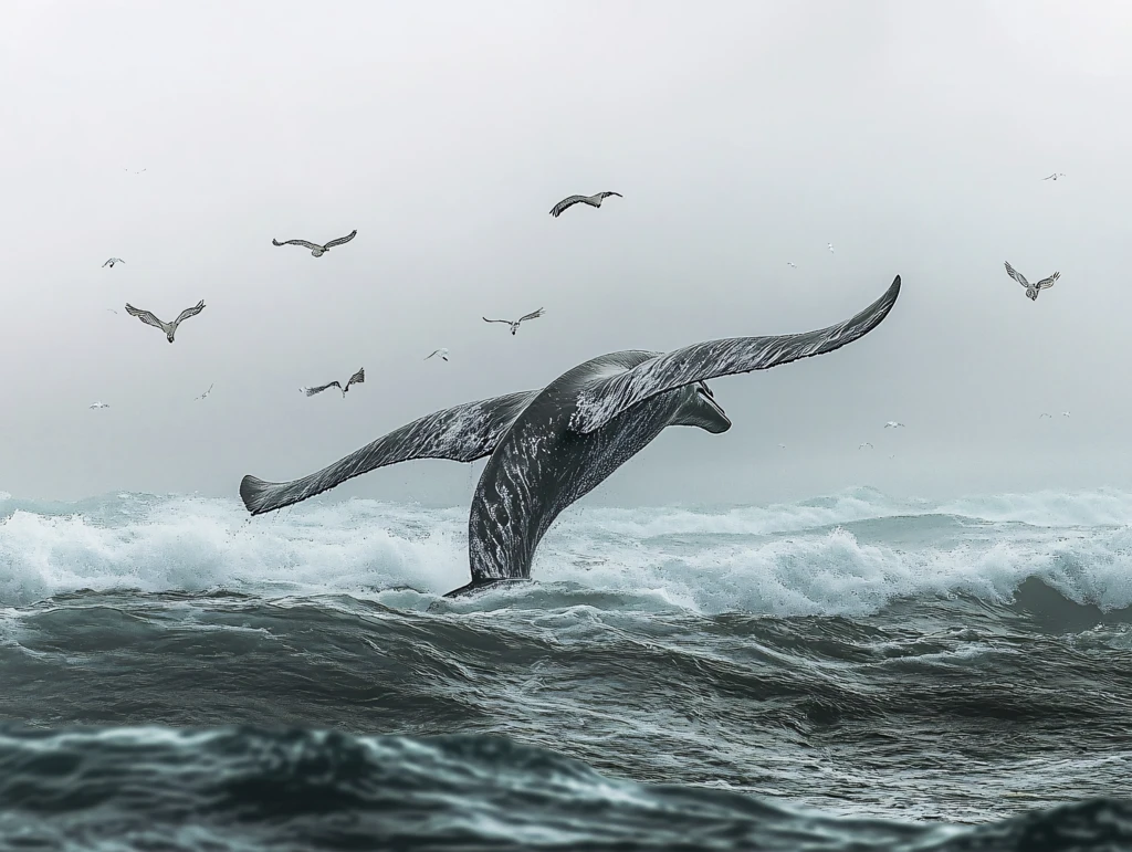 跃出水面的鲸鱼