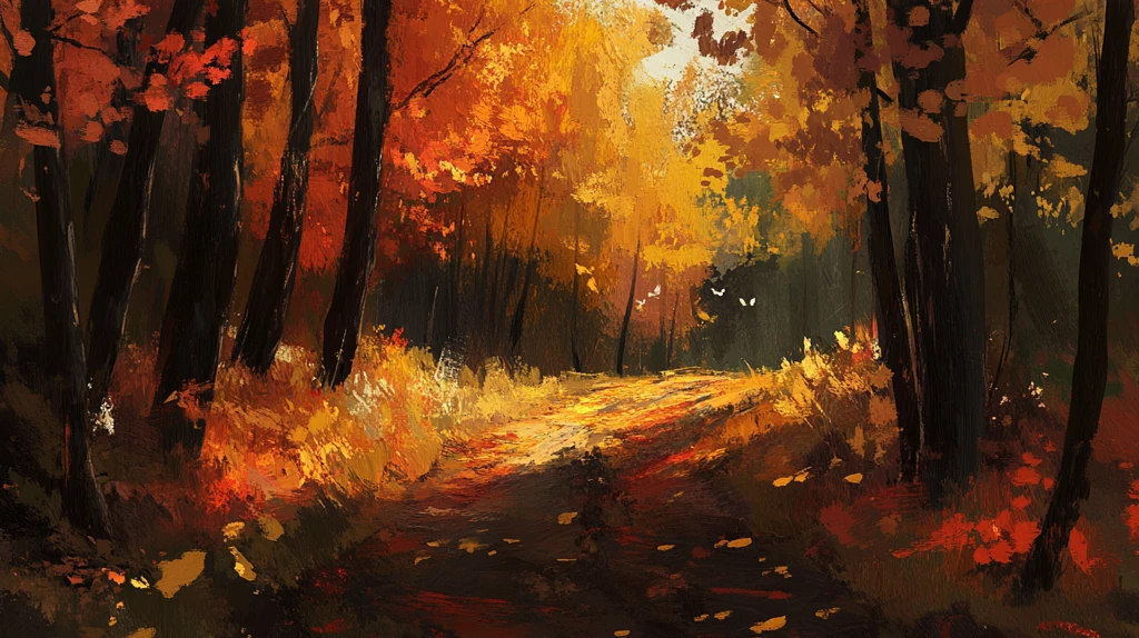 秋天森林画秋天壁纸