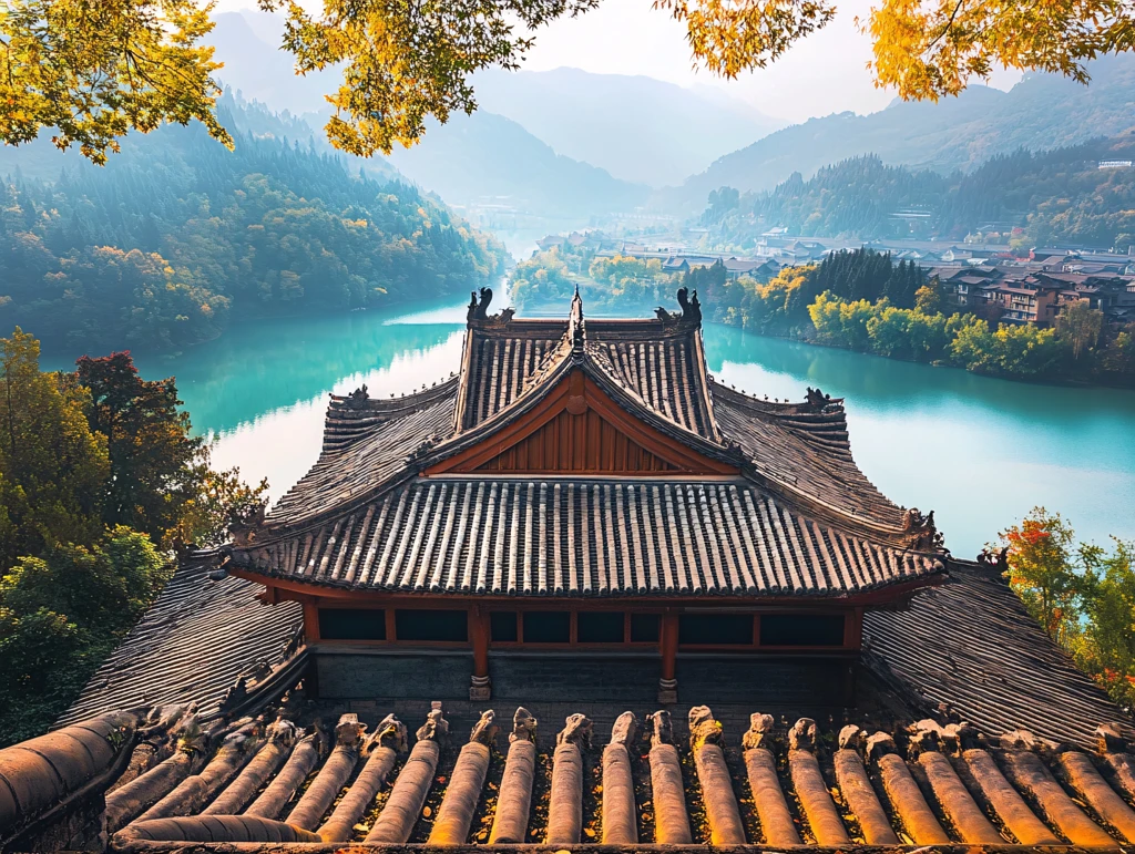 传统建筑与自然风光