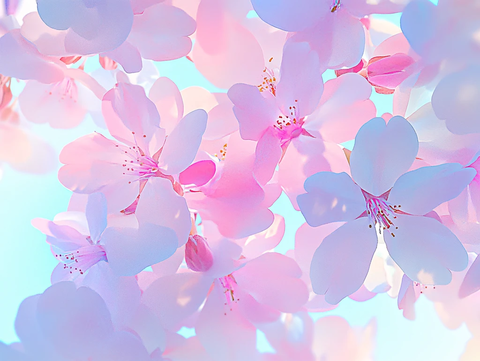 唯美花瓣创意桃花