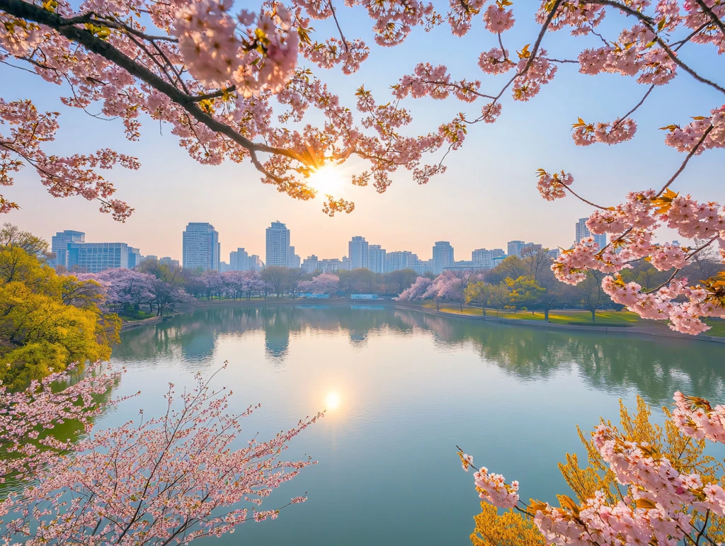 春日公园花朵盛开