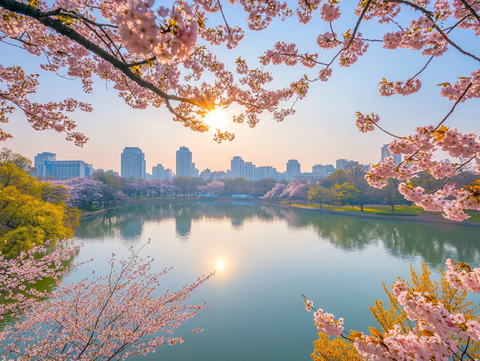 春日公园花朵盛开