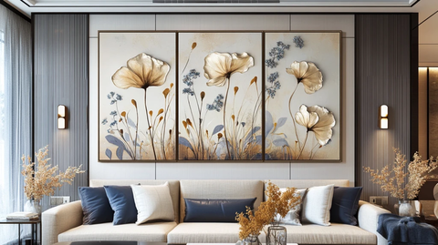 金线荷花客厅背景