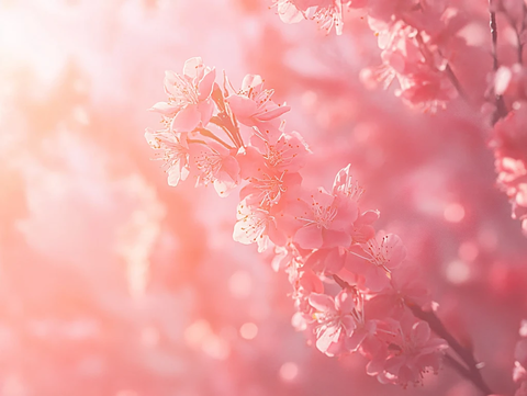 晨光中的美人梅