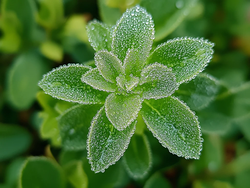 霜冻的绿叶绿叶与霜花