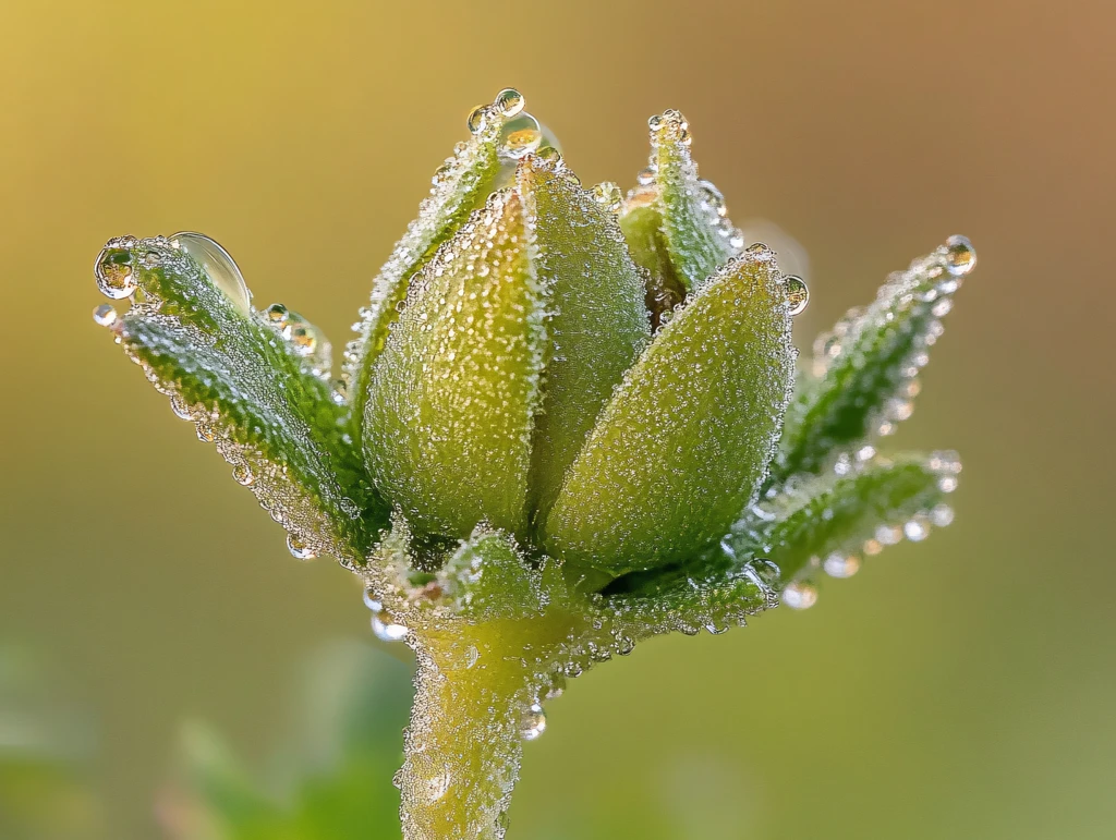 剑麻花上的晶莹露珠