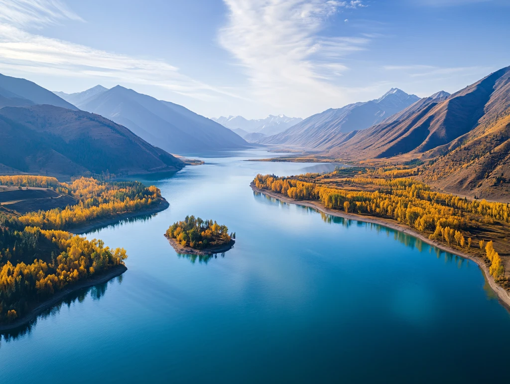 喀纳斯湖全景图