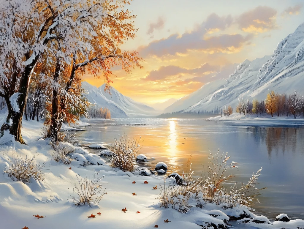 电脑装饰画不冻河