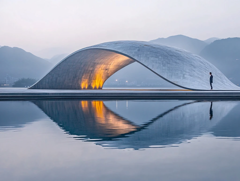 日月贝歌剧院日出