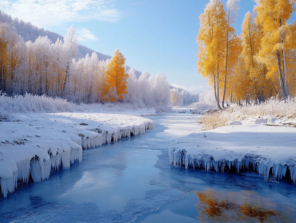 电脑装饰画不冻河