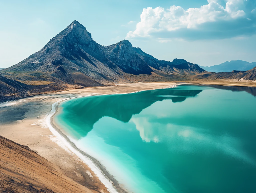 高山湖泊青绿山水