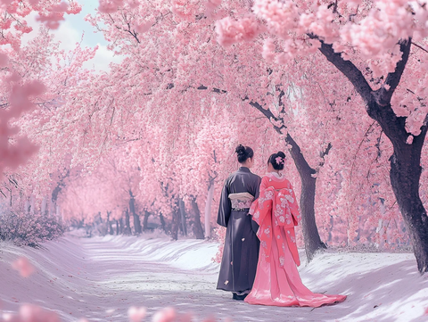 浪漫樱花树下
