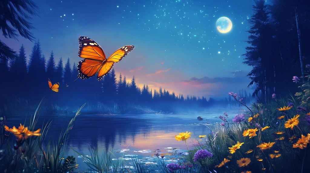 月光下的蝴蝶