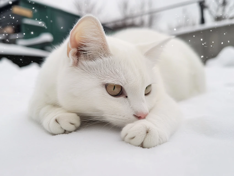 猫咪雪地