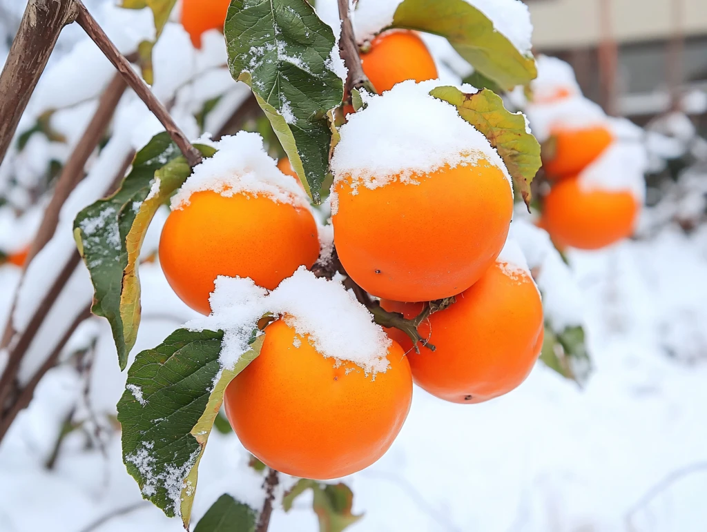 盖着雪被的红柿