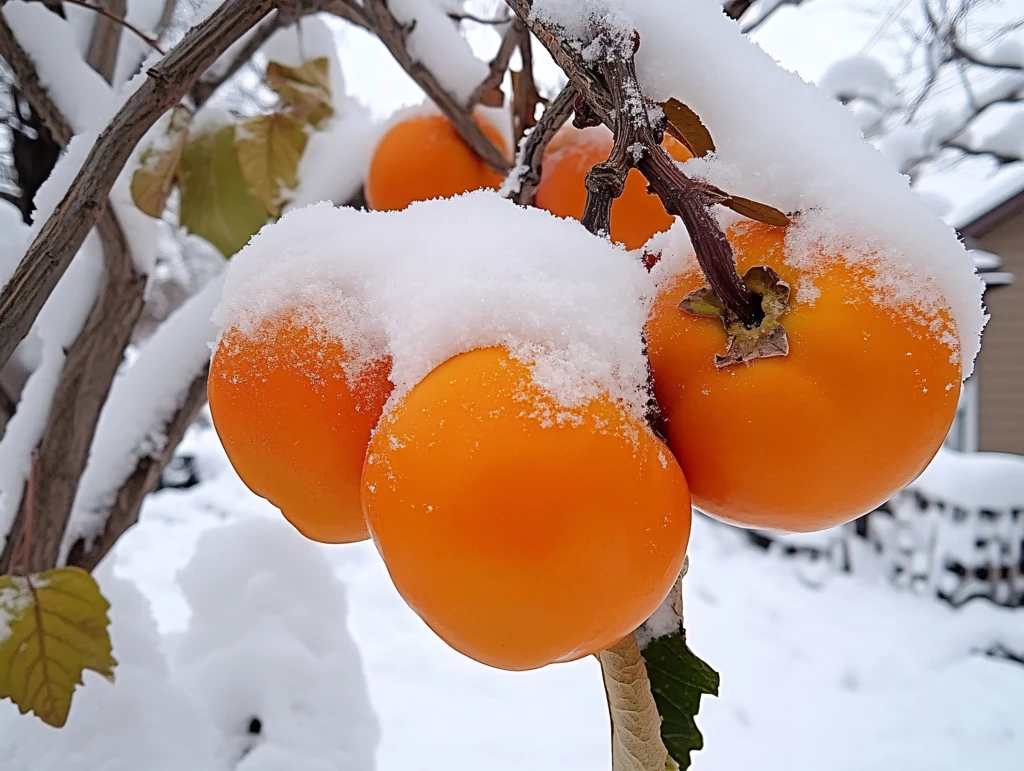 盖着雪被的红柿
