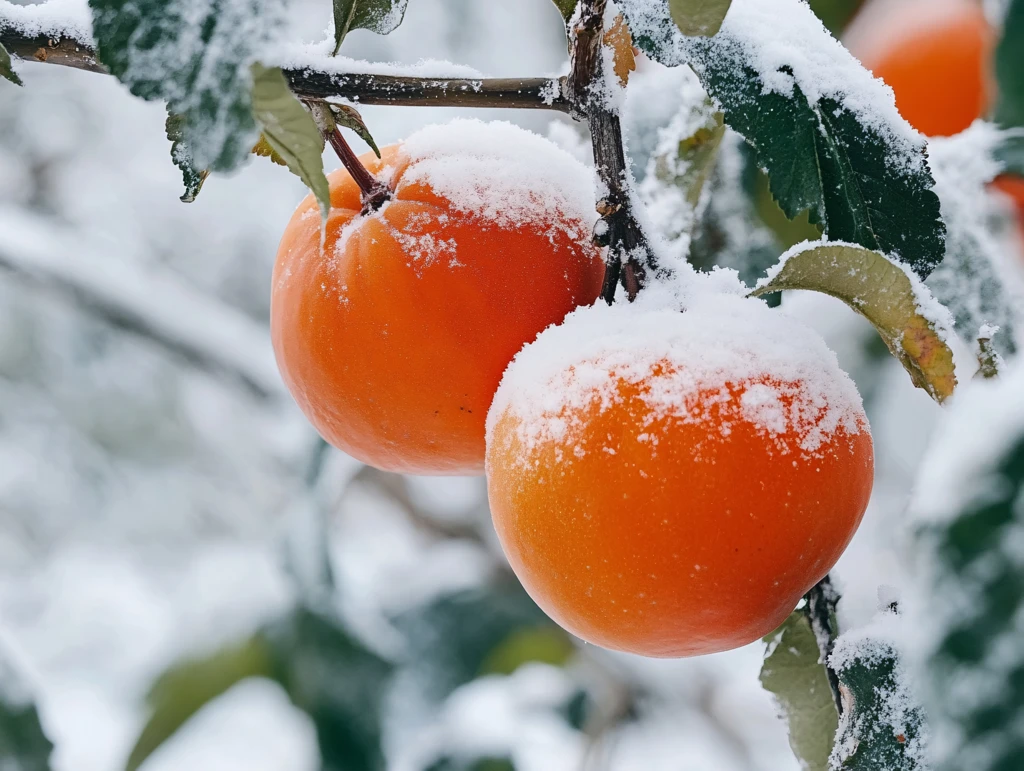 盖着雪被的红柿