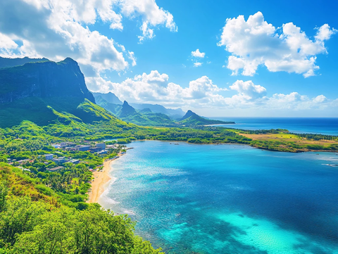 大海海滨山峦高清
