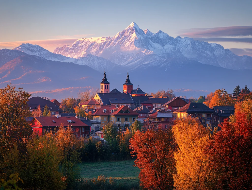 晨曦中的欧式小镇