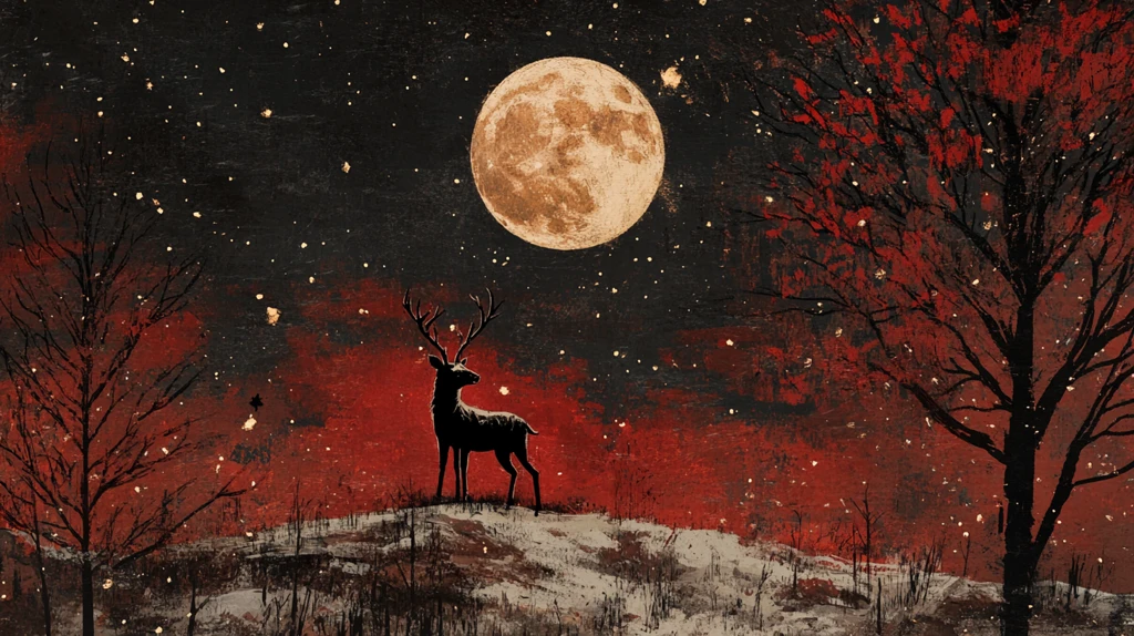 创意唯美麋鹿风景画