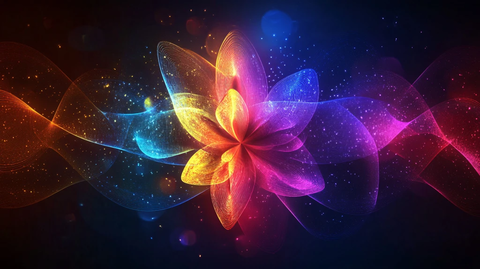 绚丽光点光线星光花朵