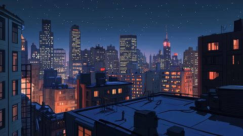 底特律插画宣传背景