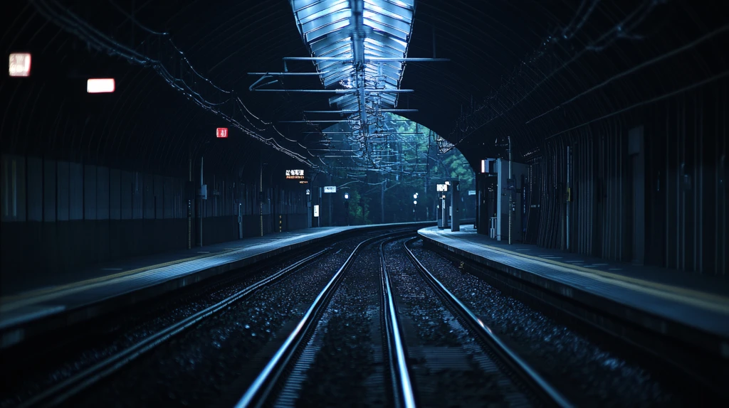 高铁列车夜晚火车站