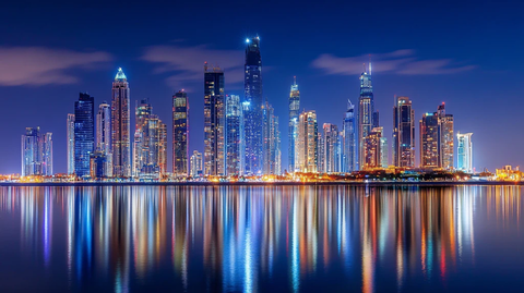 阿联酋阿提哈德塔夜景