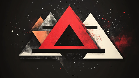 多边形红黑撞色婚礼