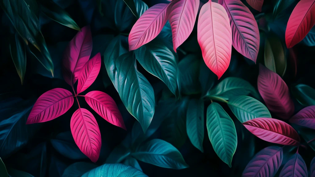 五彩树叶背景实拍