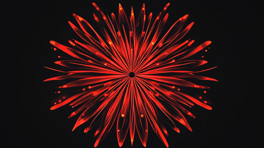 红色放射状线条